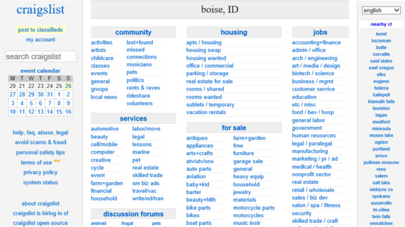 Craigslist boise apartments jobs, for sale, services